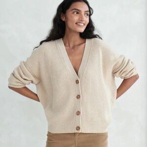 Jenni Kayne Cropped Cashmere Cocoon Cardigan Oatmeal